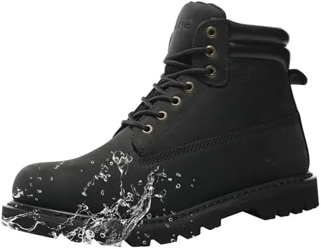 safety loong water resistant soft toe work boots for men 6 eh rated safety boots oilslip resistant black 105 wide